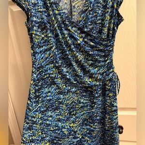 Blue and Yellow Patterned Dress